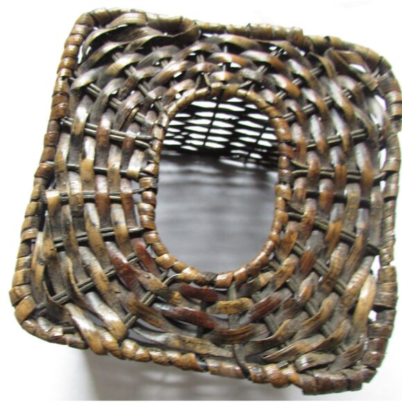 Wicker tissue box holder dark brown metal design - Picture 6 of 10